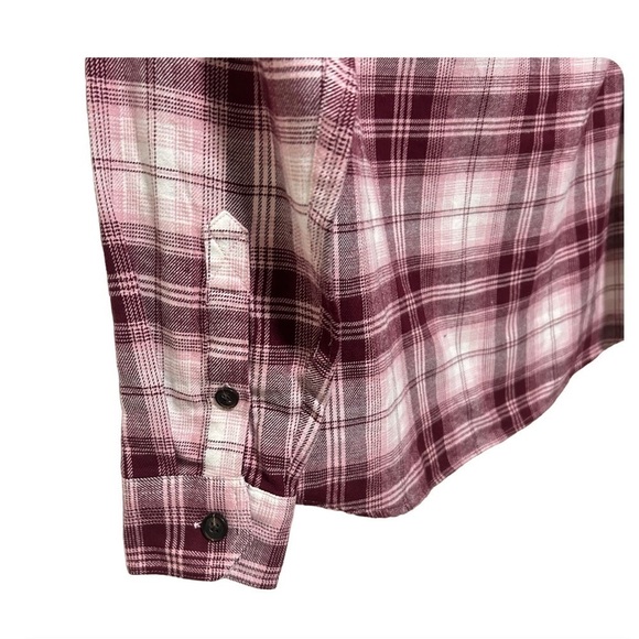 TILLEY Women’s Plaid Cotton Long Button Down Sleeve Pocket Shirt Sz Small Petite - Picture 3 of 6